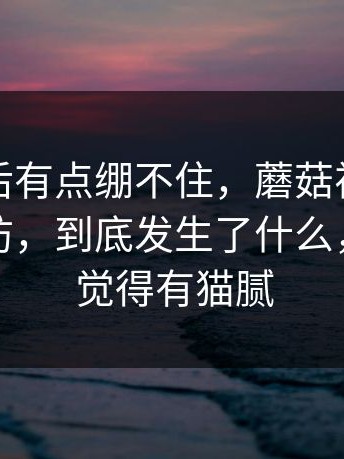看到最后有点绷不住，蘑菇视频让不少人破防，到底发生了什么，越看越觉得有猫腻