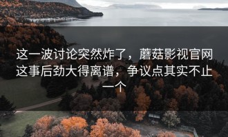 这一波讨论突然炸了，蘑菇影视官网这事后劲大得离谱，争议点其实不止一个