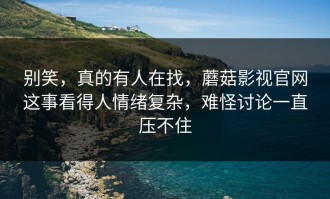别笑，真的有人在找，蘑菇影视官网这事看得人情绪复杂，难怪讨论一直压不住