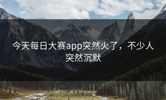 今天每日大赛app突然火了，不少人突然沉默