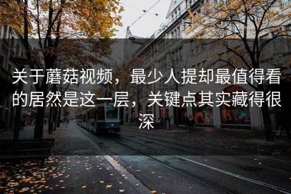 关于蘑菇视频，最少人提却最值得看的居然是这一层，关键点其实藏得很深