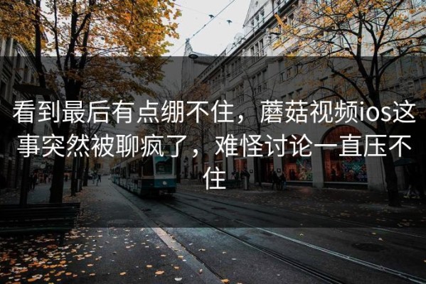 看到最后有点绷不住，蘑菇视频ios这事突然被聊疯了，难怪讨论一直压不住