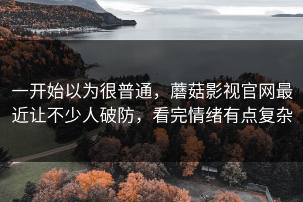 一开始以为很普通，蘑菇影视官网最近让不少人破防，看完情绪有点复杂