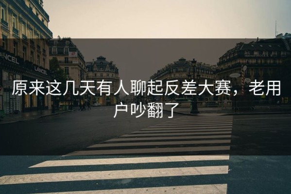 原来这几天有人聊起反差大赛，老用户吵翻了