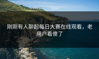 刚刚有人聊起每日大赛在线观看，老用户看傻了