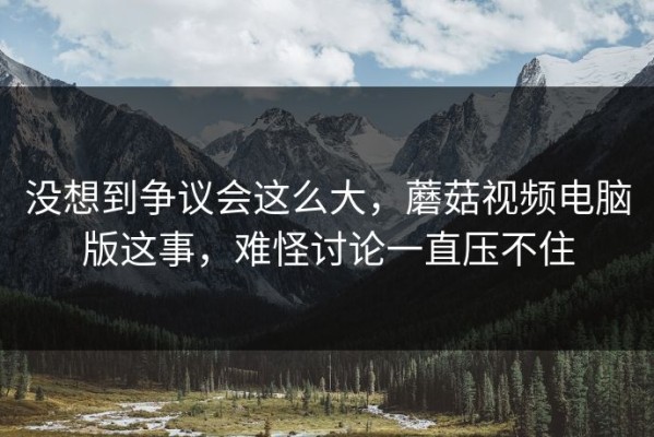 没想到争议会这么大，蘑菇视频电脑版这事，难怪讨论一直压不住