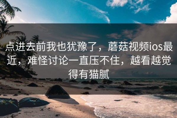 点进去前我也犹豫了，蘑菇视频ios最近，难怪讨论一直压不住，越看越觉得有猫腻