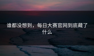 谁都没想到，每日大赛官网到底藏了什么