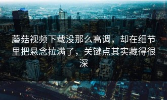 蘑菇视频下载没那么高调，却在细节里把悬念拉满了，关键点其实藏得很深