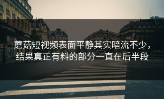 蘑菇短视频表面平静其实暗流不少，结果真正有料的部分一直在后半段