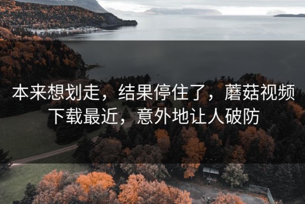 本来想划走，结果停住了，蘑菇视频下载最近，意外地让人破防
