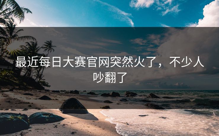最近每日大赛官网突然火了，不少人吵翻了
