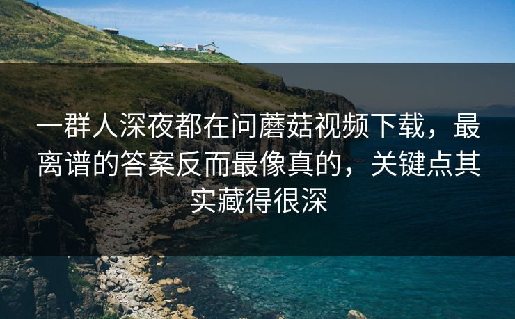 一群人深夜都在问蘑菇视频下载,最离谱的答案反而最像真的,关键点其实藏得很深 一群人深夜都在问蘑菇视频下载,最离谱的答案反而最像真的,关键点其实藏得很深