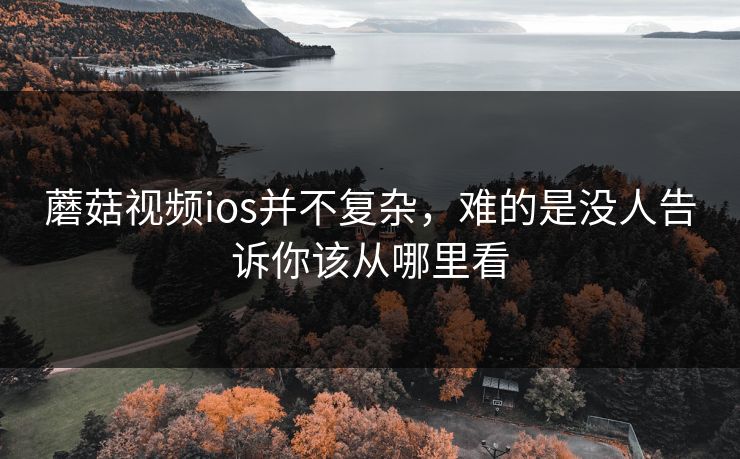 蘑菇视频ios并不复杂,难的是没人告诉你该从哪里看 蘑菇视频ios并不复杂,难的是没人告诉你该从哪里看
