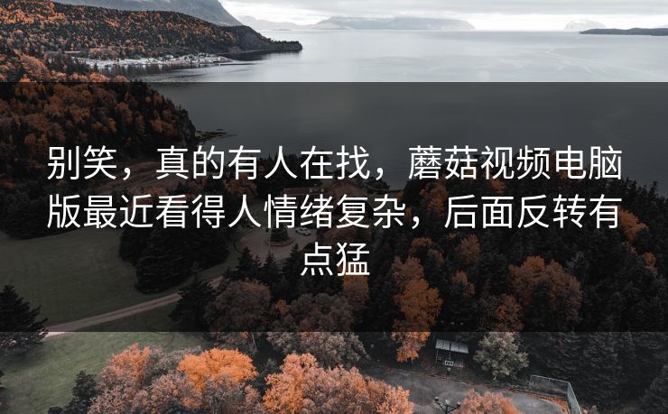 别笑,真的有人在找,蘑菇视频电脑版最近看得人情绪复杂,后面反转有点猛 别笑,真的有人在找,蘑菇视频电脑版最近看得人情绪复杂,后面反转有点猛
